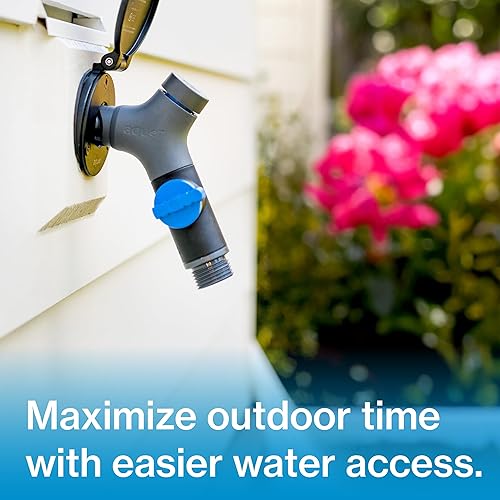 Miniatura 2 de Aquor Comfort Grip VB - Conector de manguera de jardín con disyuntor de vacío integrado y válvula de bola, prevención de reflujo, agarre ergonómico