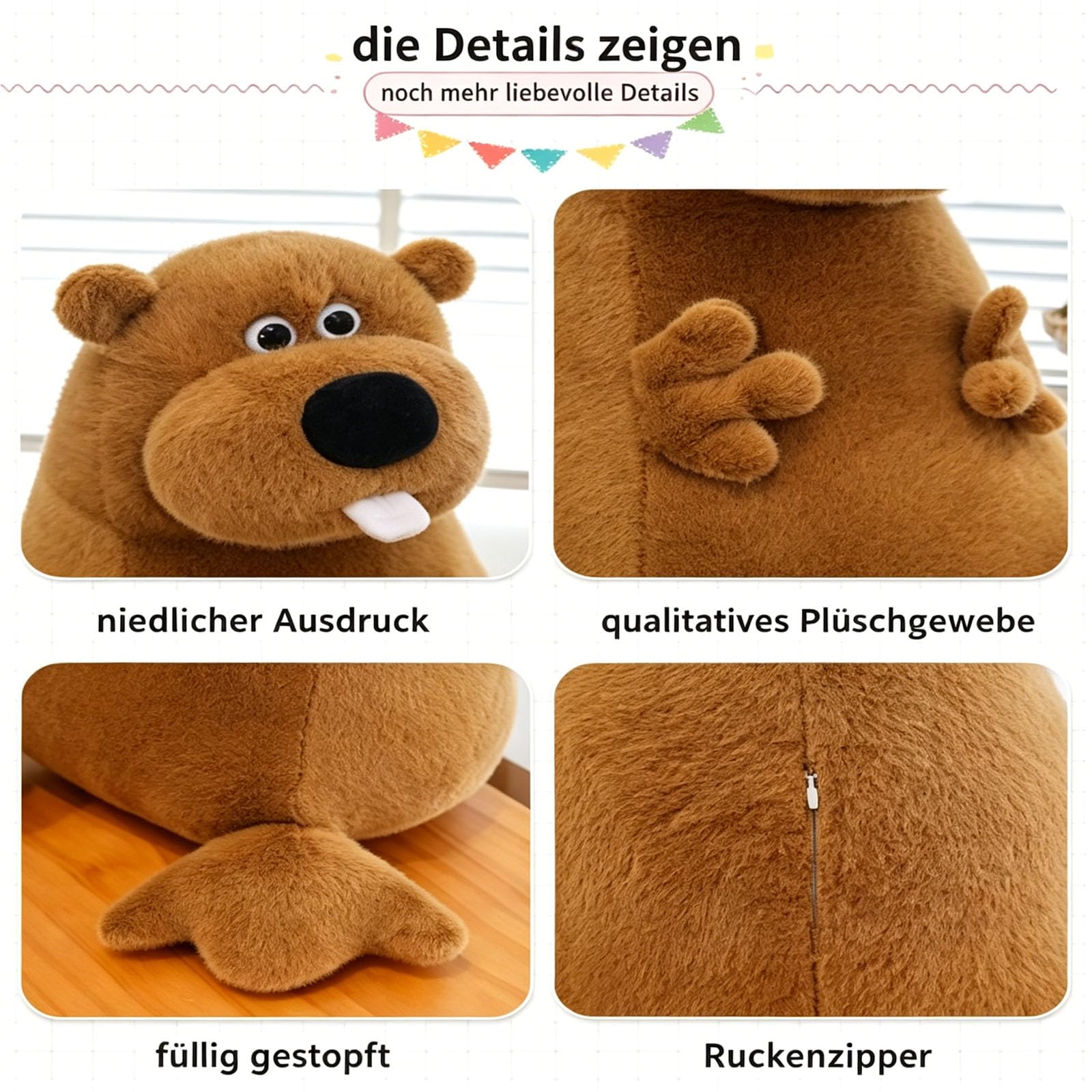Eisbär Plüschtier Weiß, Murmeltier Plüschtier, Riesige Kuschel Teddybär Kuscheltier, Flauschiger Stofftier zum Spielen, Teddybär gefülltes Tier Plüsch Spielzeug Geschenk für Kind Freundin (60cm,Weiß)