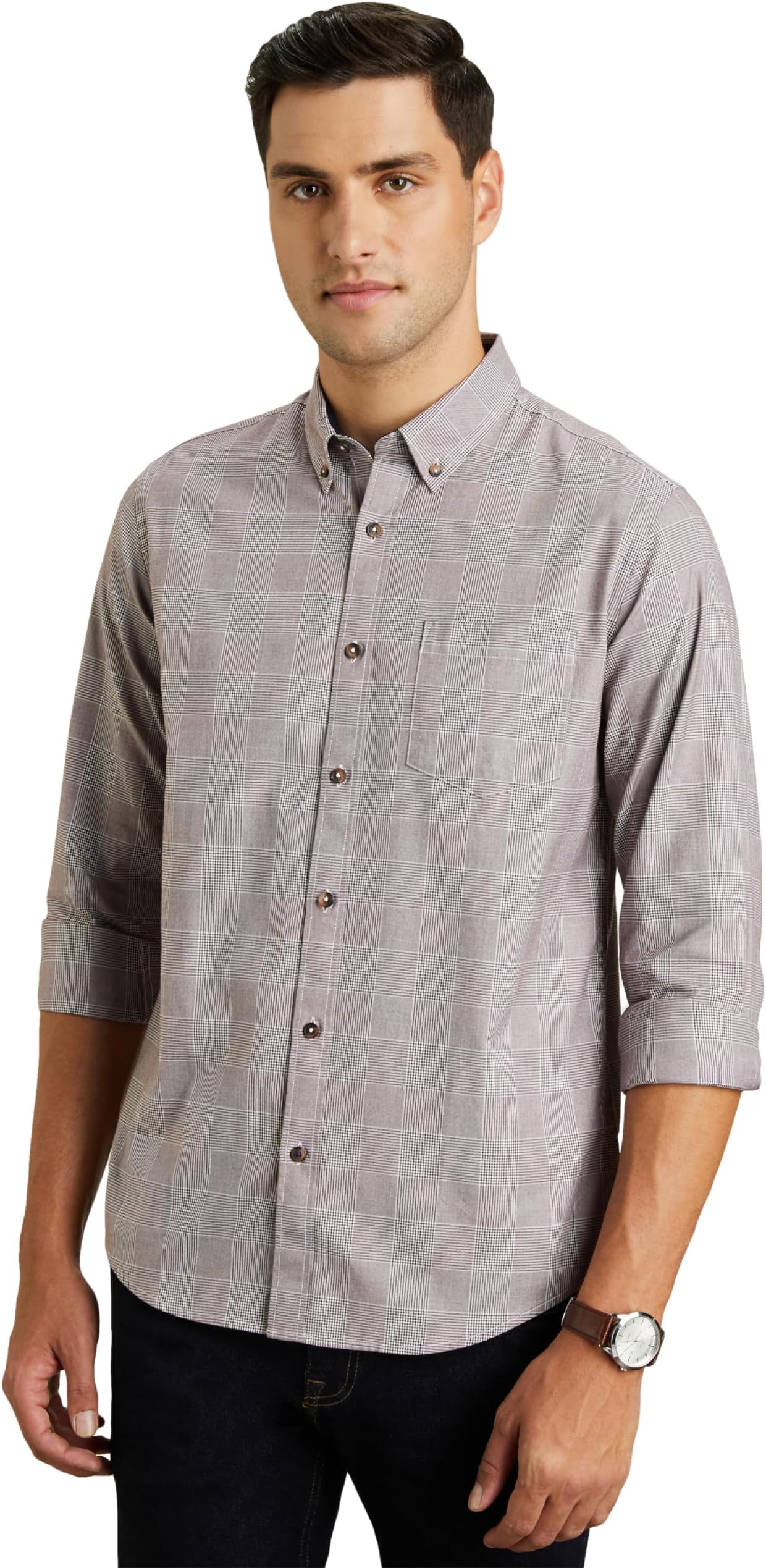 - Men's Stylish Checkered Casual Shirt - Regular Fit | Full Sleeve | Pure Cotton | Smart Casual Wear (Available in Plus Sizes)