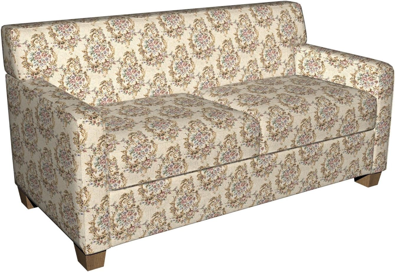 Burgundy Green and Blue Floral Tapestry Upholstery Fabric by The Yard - SKU: Beckett Victoria