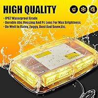 Vista 5 de 12 inch Roof Top Mini Strobe Lights Hazard Light Emergency Safety Warning LED Flashing Beacon Light Bar (Amber)
