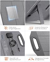Panou solar pliabil BigBlue 200 W tip N, ETFE, cu suport IP68, pentru generatoare portabile și baterii, ideal pentru camping 5