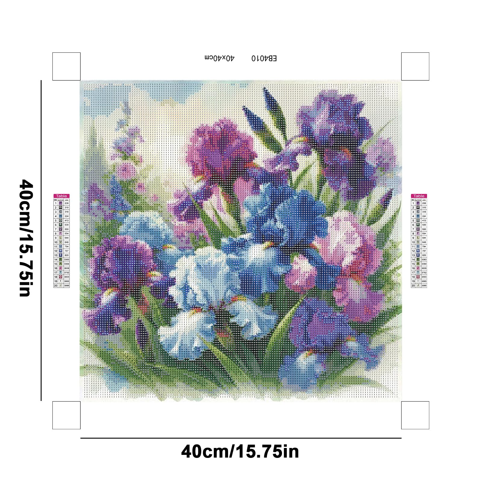 Iris Full DIY 5D okrągłe wiertło diamentowe kropki zestaw do malowania 40 x