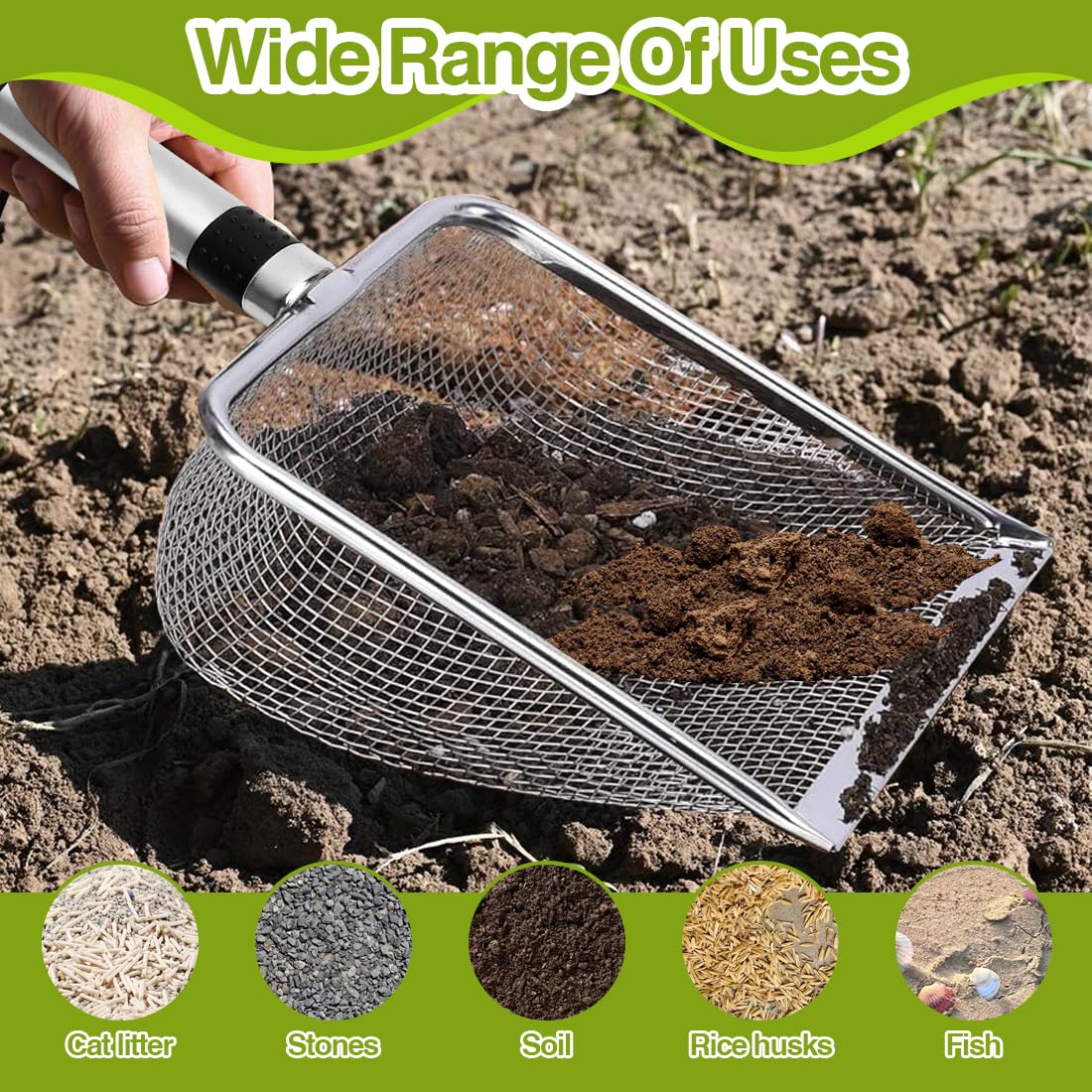 Lot De 4 Tamis De Jardin En Acier Inoxydable - Mailles 2, 2.8, 3.8 Et 5 Mm - Pour Tamiser Terre, Compost, Sable, Graines