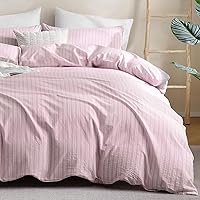 Vista 20 de ATsense Funda de edredón tamaño Twin, 100% algodón lavado, sensación de lino, funda de edredón gris oscuro, juego de ropa de cama de 3 piezas, suave