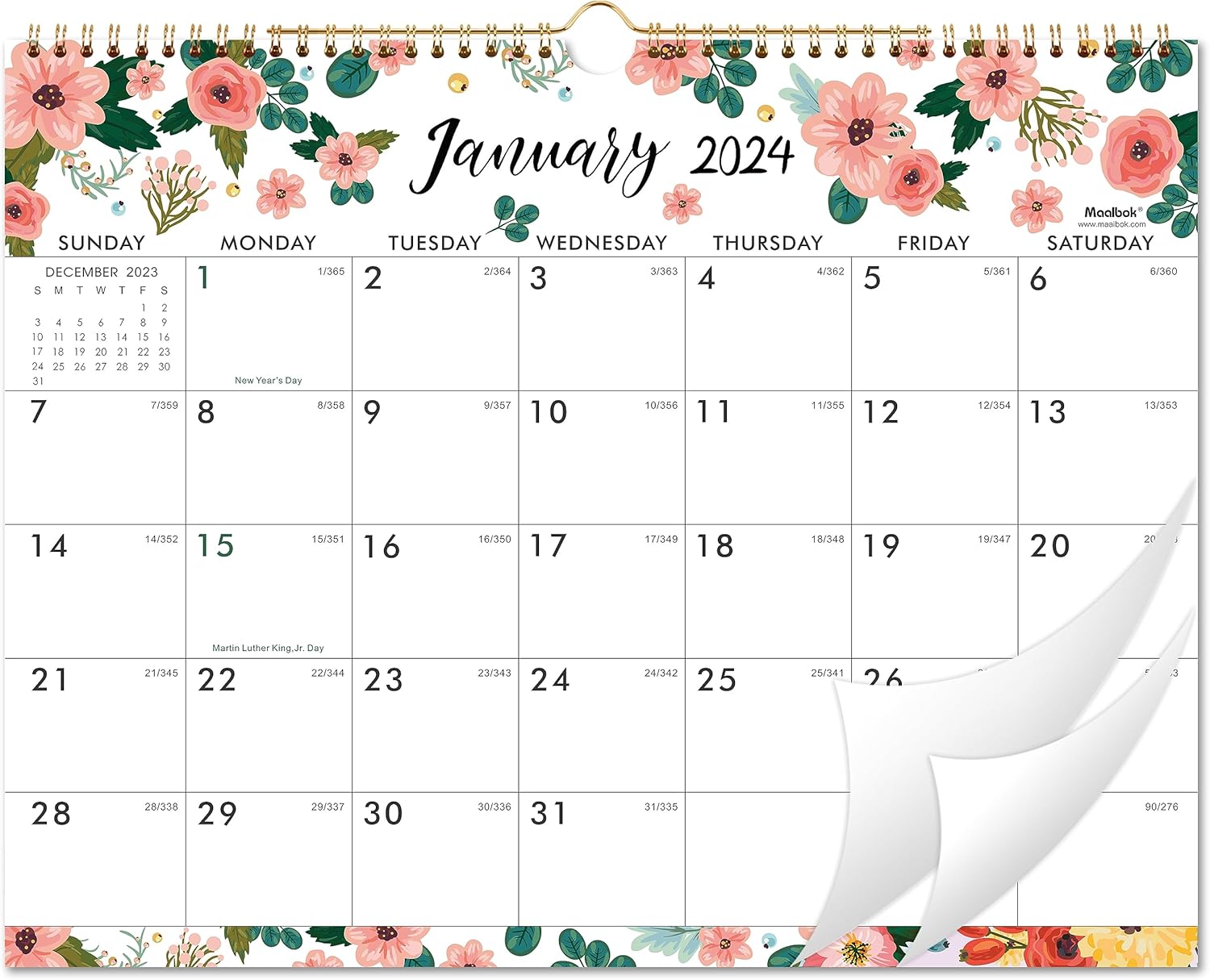 Calendario de pared 2024 Calendario de pared 2024, enero 2024 diciembre 2024, 14 x 11.6