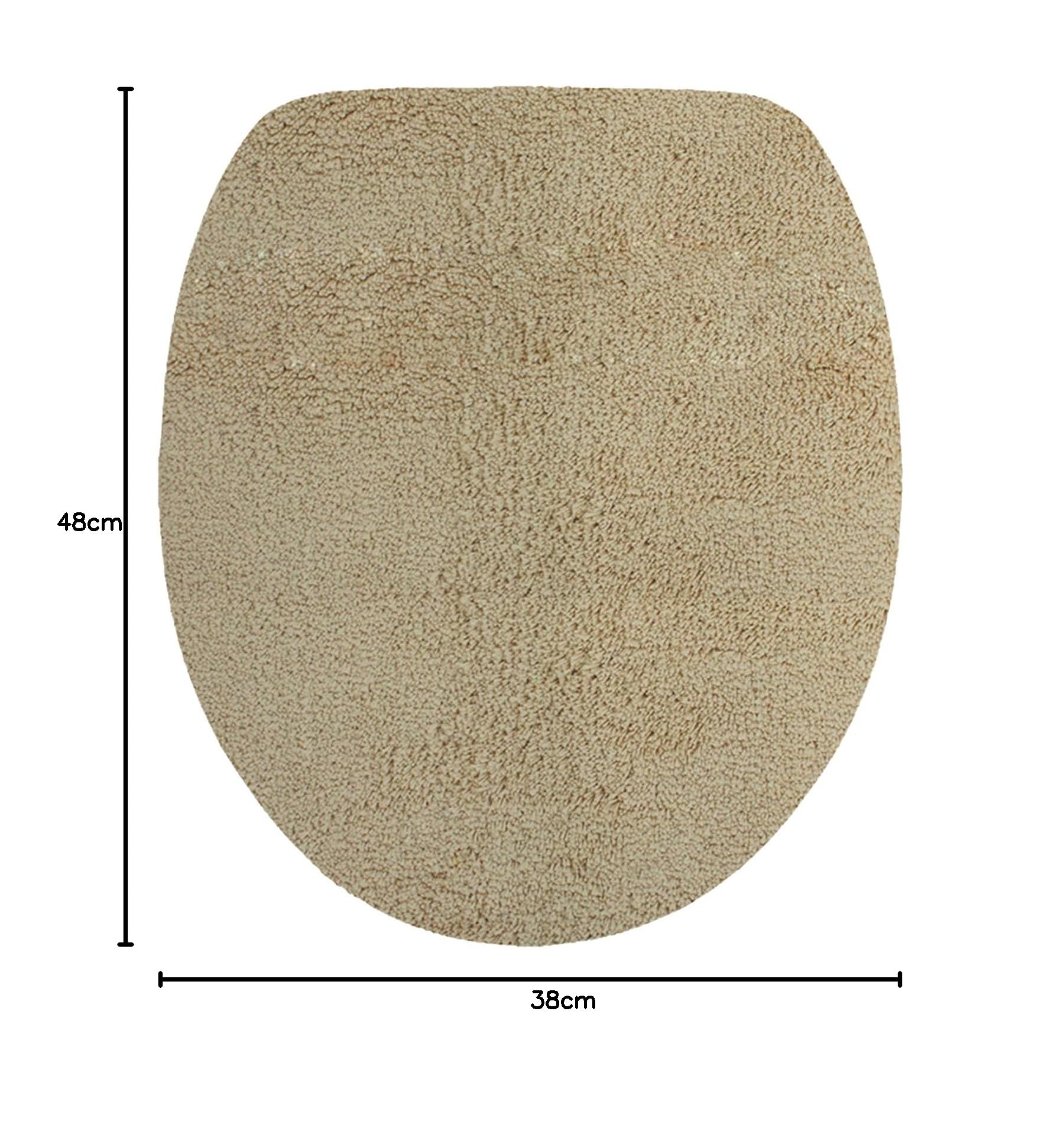NYVI WC Deckelbezug NYVISpa Lasalle 38x48 cm Beige Toilettendeckel Bezug - - rutschfest, Saugfähig, Schnell Trocknend, Fußbodenheizung geeignet, Oeko-TEX, Waschbar, Weich