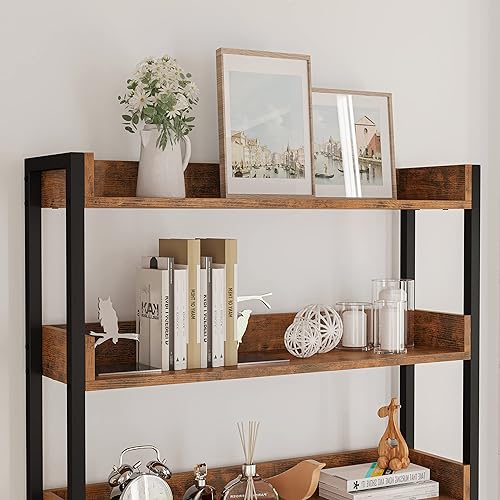 Miniatura 5 de IRONCK Caja de arena con 4 estantes y puertas, caja de arena grande de madera para gatos, muebles ocultos con almacenamiento y arañazos, se adapta a