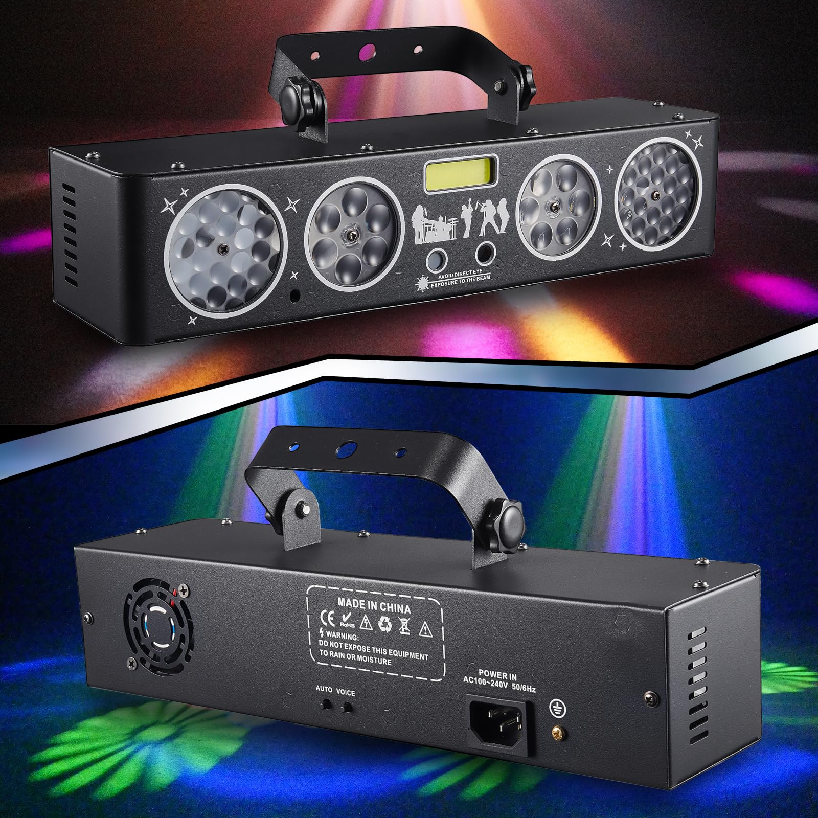 XJG01 Lumière disco LED RVB pour DJ, contrôlée par la musique, projecteur à effet DMX pour bar, KTV, réunion de famille, mariage, anniversaire, Halloween
