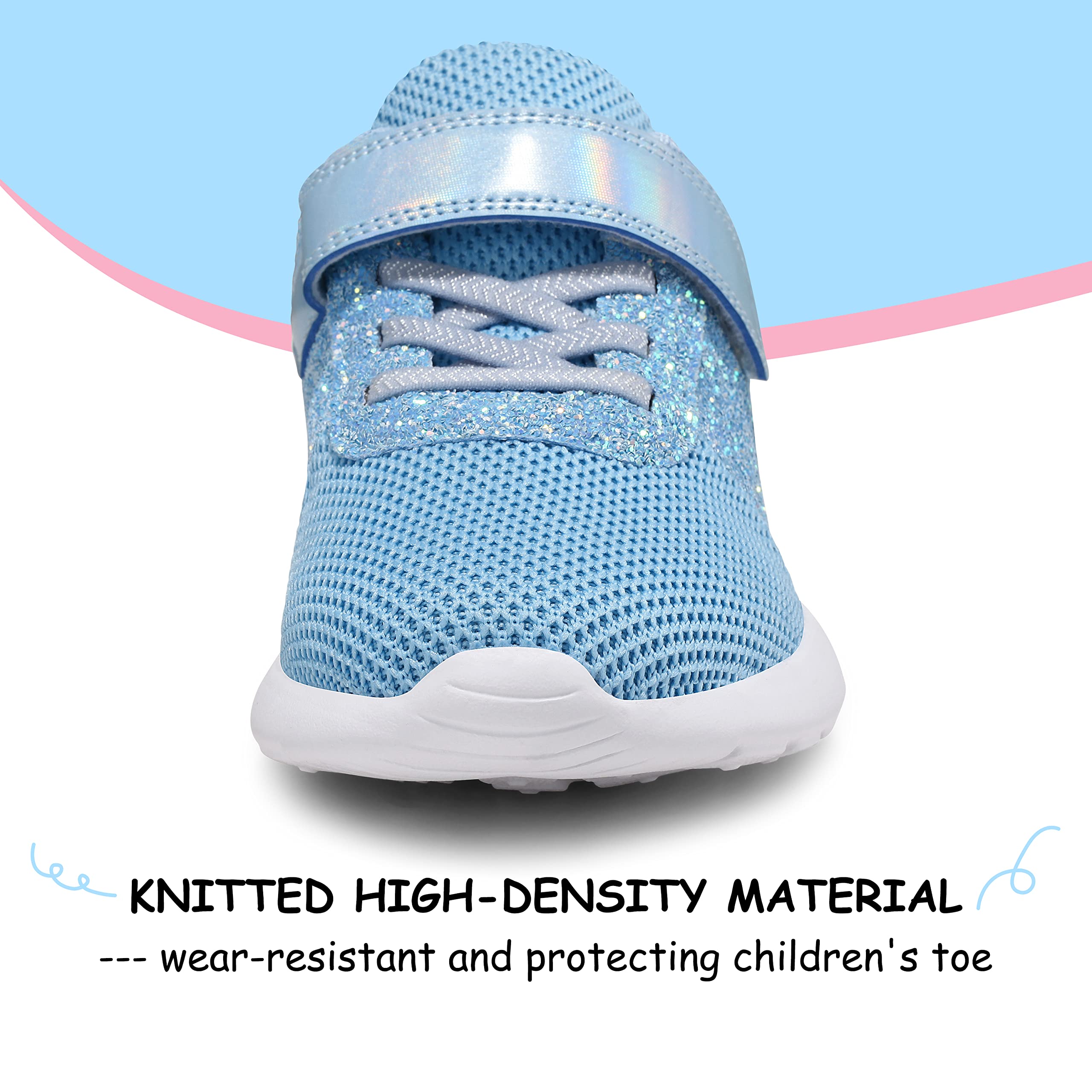 Harvest Land Girls Trainers Kids Athletic Shoes Toddlers Glitter Sneakers Breathable Tennis Running Sports Shoes — view 5