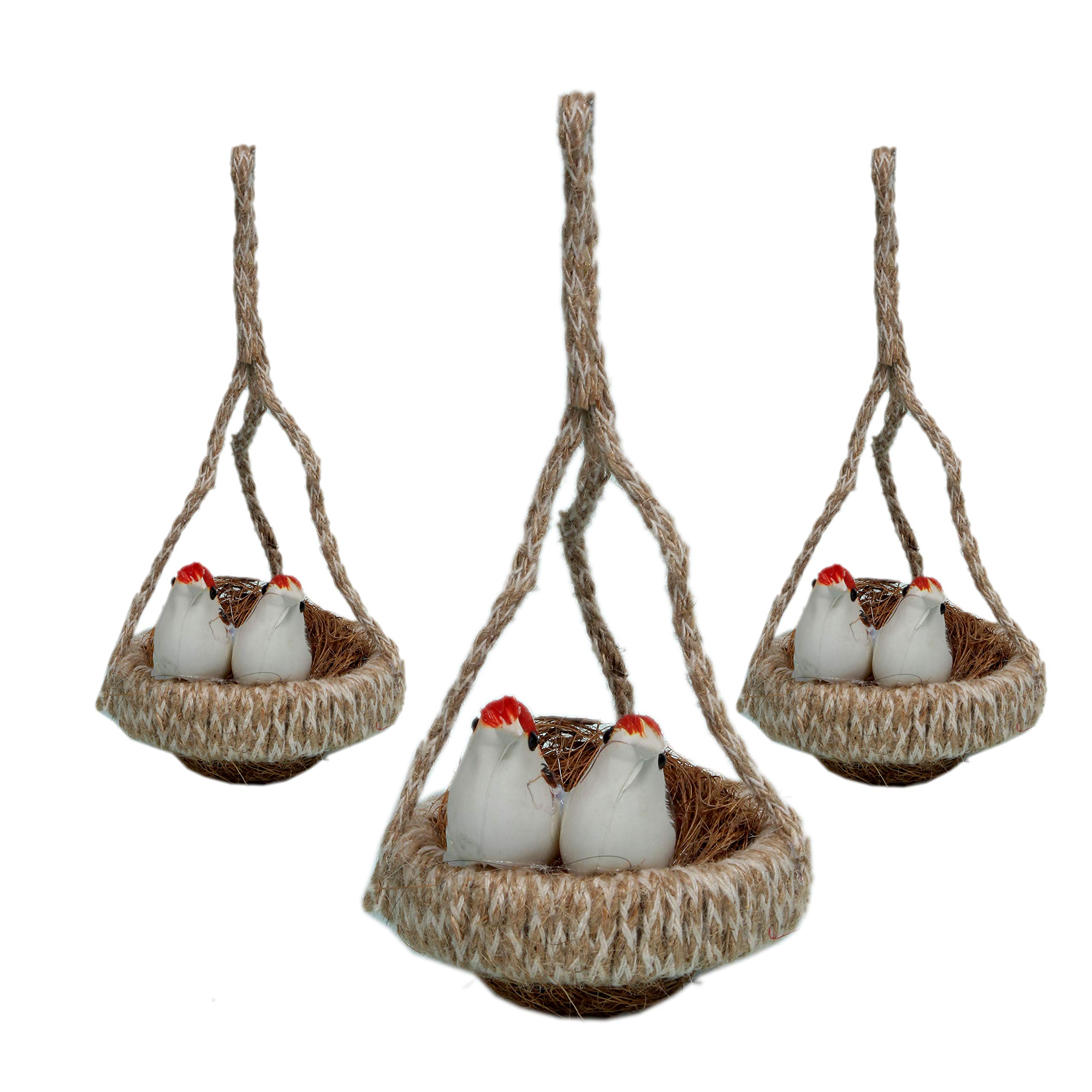 Oanik Artificial Bird Nest Hanging - Unique Jute Bird Hanging Nest - Charming Home Decoration Bird Nest Decor Lovely Beautiful Artificial Birds (B08474PGT1) Amazon Price History, Amazon Price Tracker