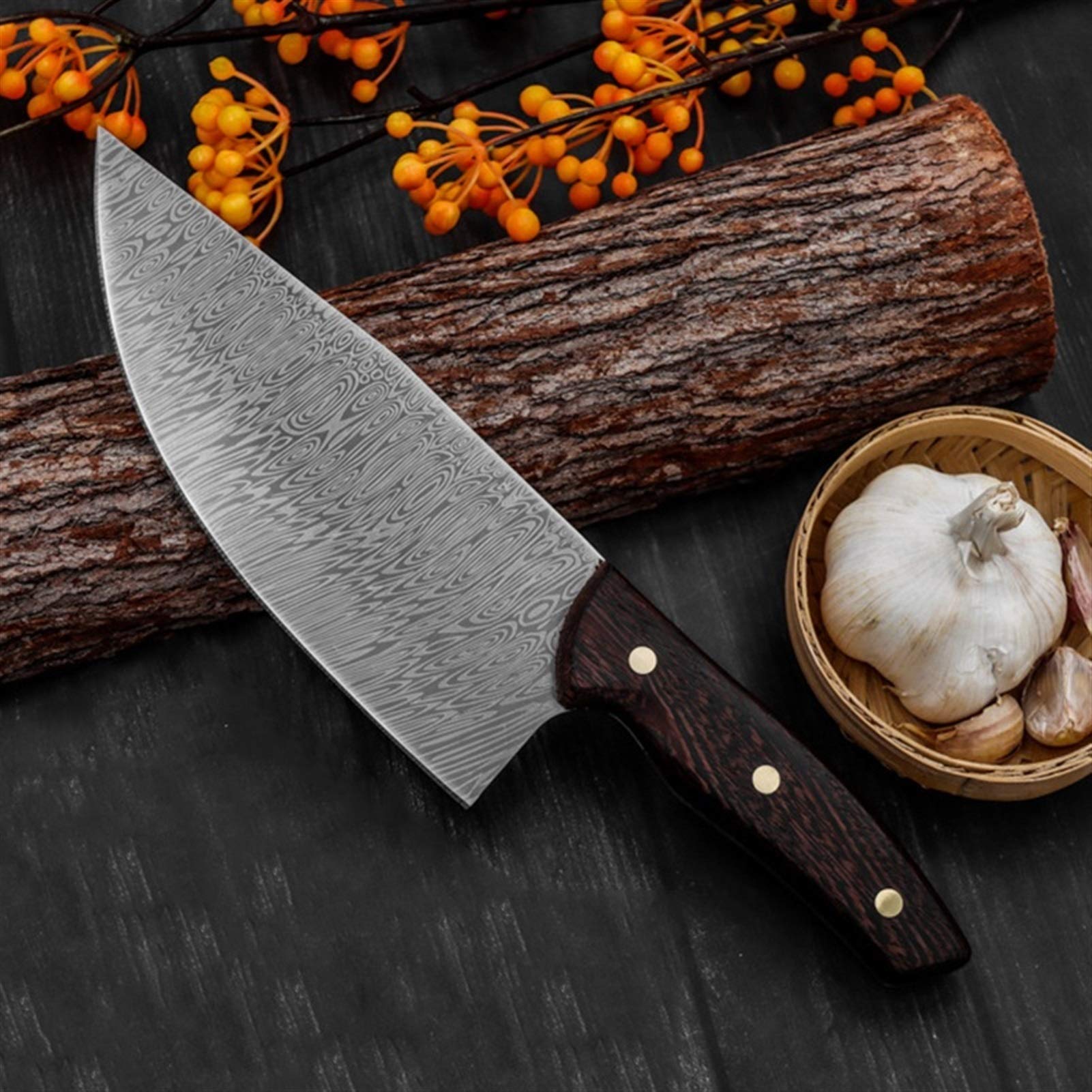 1 stücke fleisch cleaver damaskus edelstahl muster scharfe schneidmesser mutcher traditionell chef messer küche schneidwerkzeug messerset