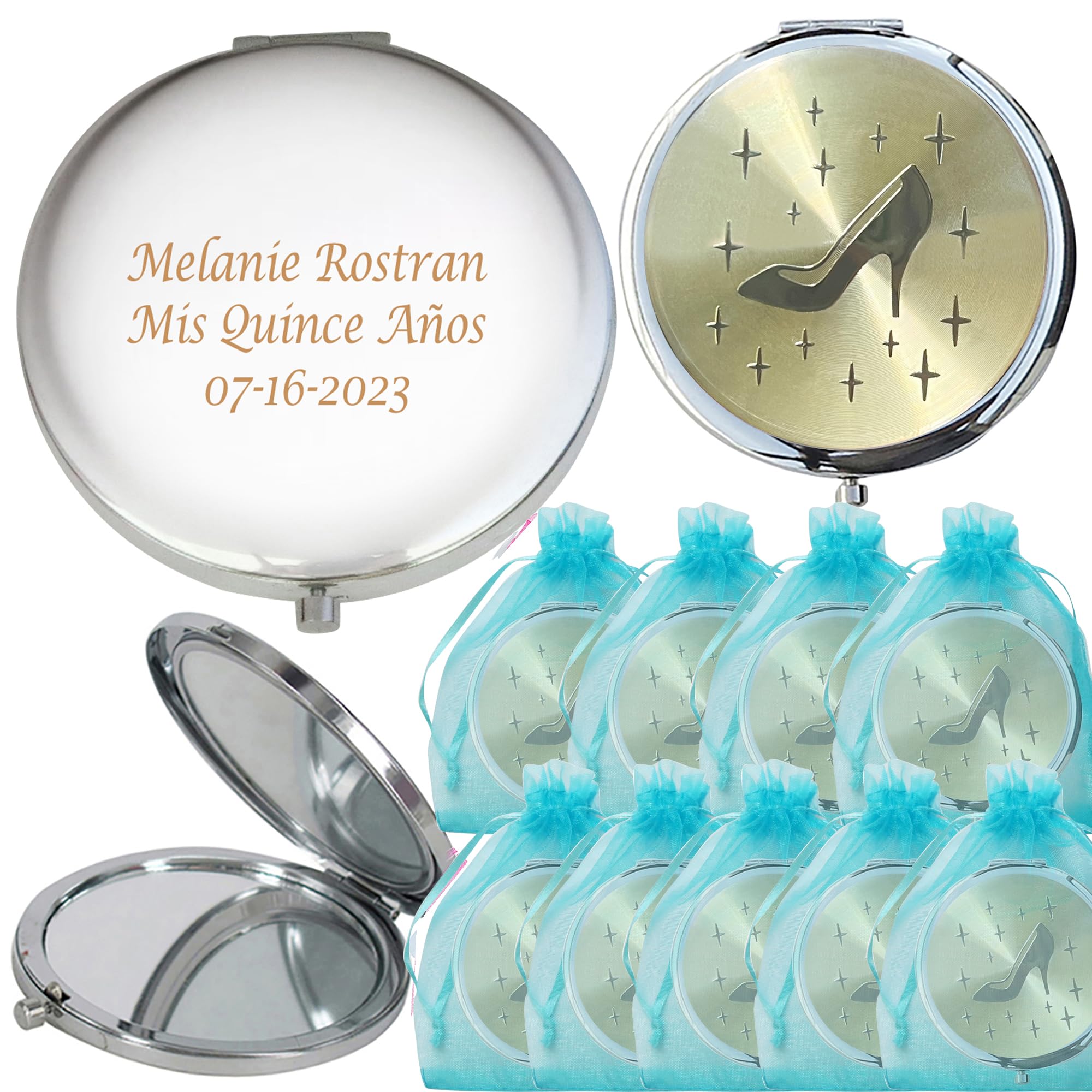 Amazon.com - WE Personalized Silver Compact Mirror Favor (12 PCS