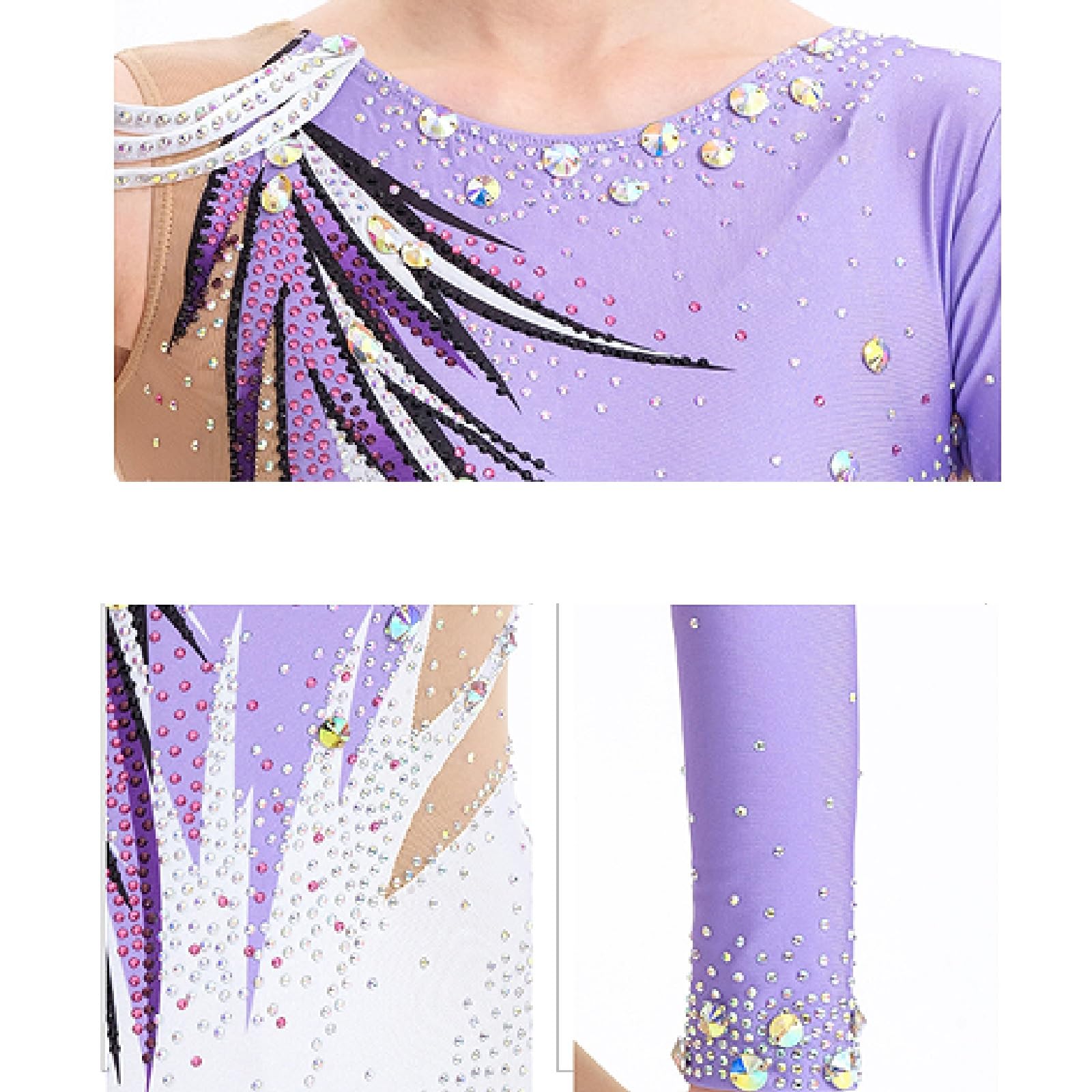 Mallas de Gimnasia Rítmica for Niñas Mallas de Baile Transpirables con Diamantes de Imitación for Mujer for Competición