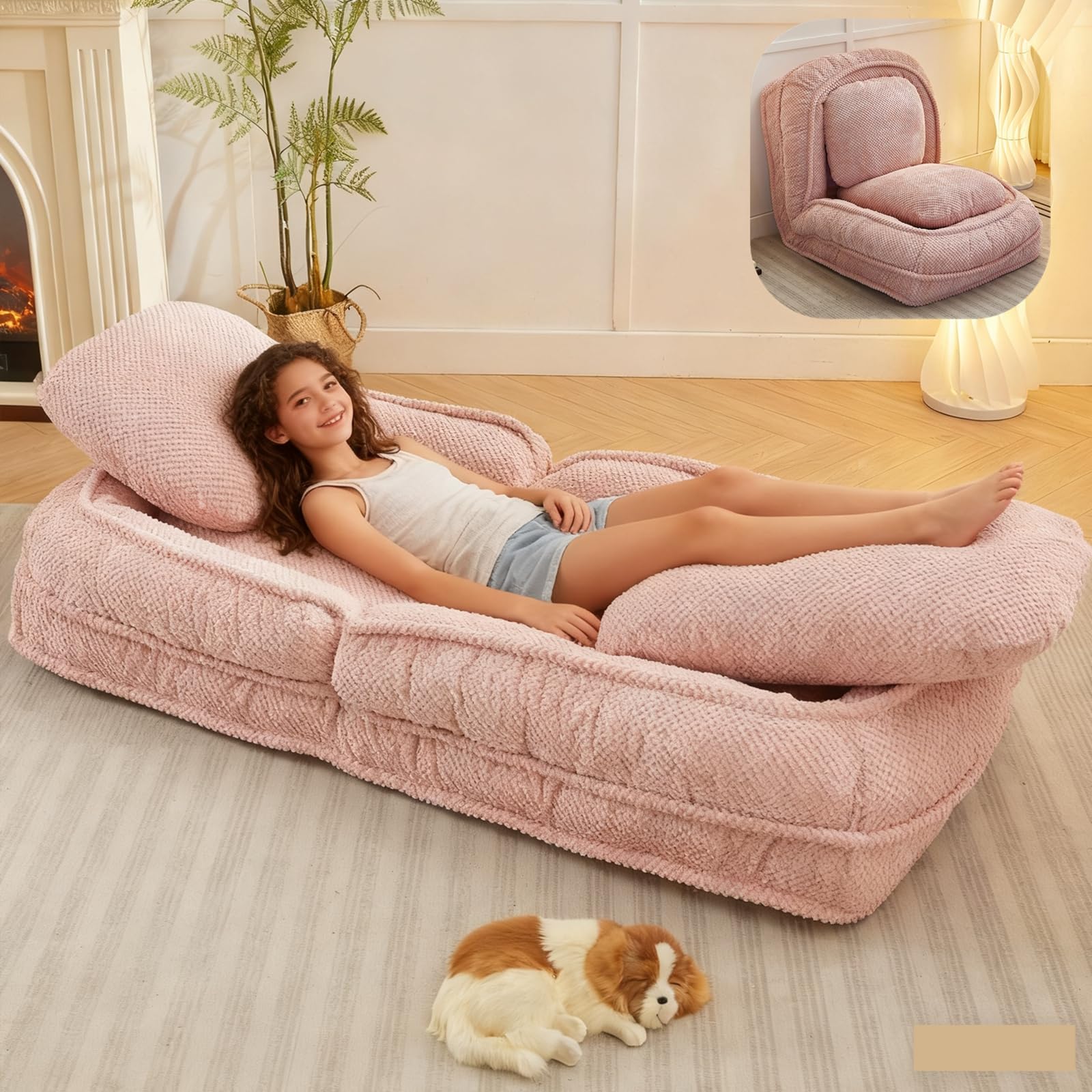 LazyFuDay レージーフーデー ソフビ Amazon.com: Roockky Foldable Lazy Sofa Bed, Polyester Upholstered