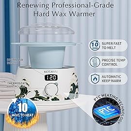 KOTAMU Waxing Kit for Women & Men, Wax Warmer for Hair Removal, Digital Wax Kit with Silicone PotIdeal for Face Eyebrow Arm Legs Armpit &Sensitive Skin, Wavi Waxing Machine for Home Salon Use