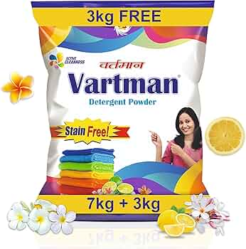 Vartman Double Power Detergent Washing Powder Lemon 7KG + 3KG Free