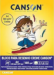 Bloco Desenho Creme A4 140g/m², Canson, 66667072, Creme, 20 Folhas