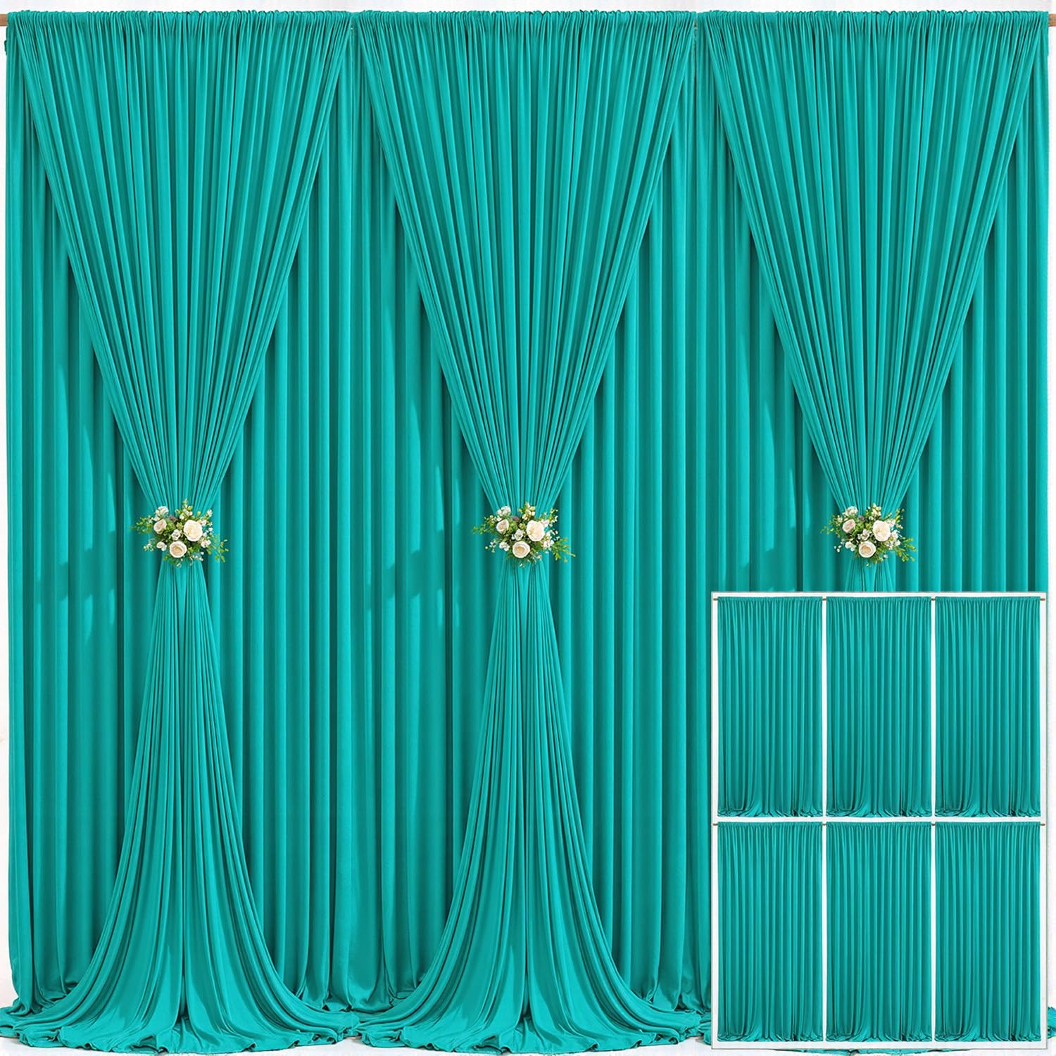 10x10 Champagne Backdrop Curtain for Parties Wedding Baby Shower Wrinkle Free Photo Curtains Backdrop Drapes Fabric Decoration for Bridal Shower 5ft x 10ft,2 Panels — view 123