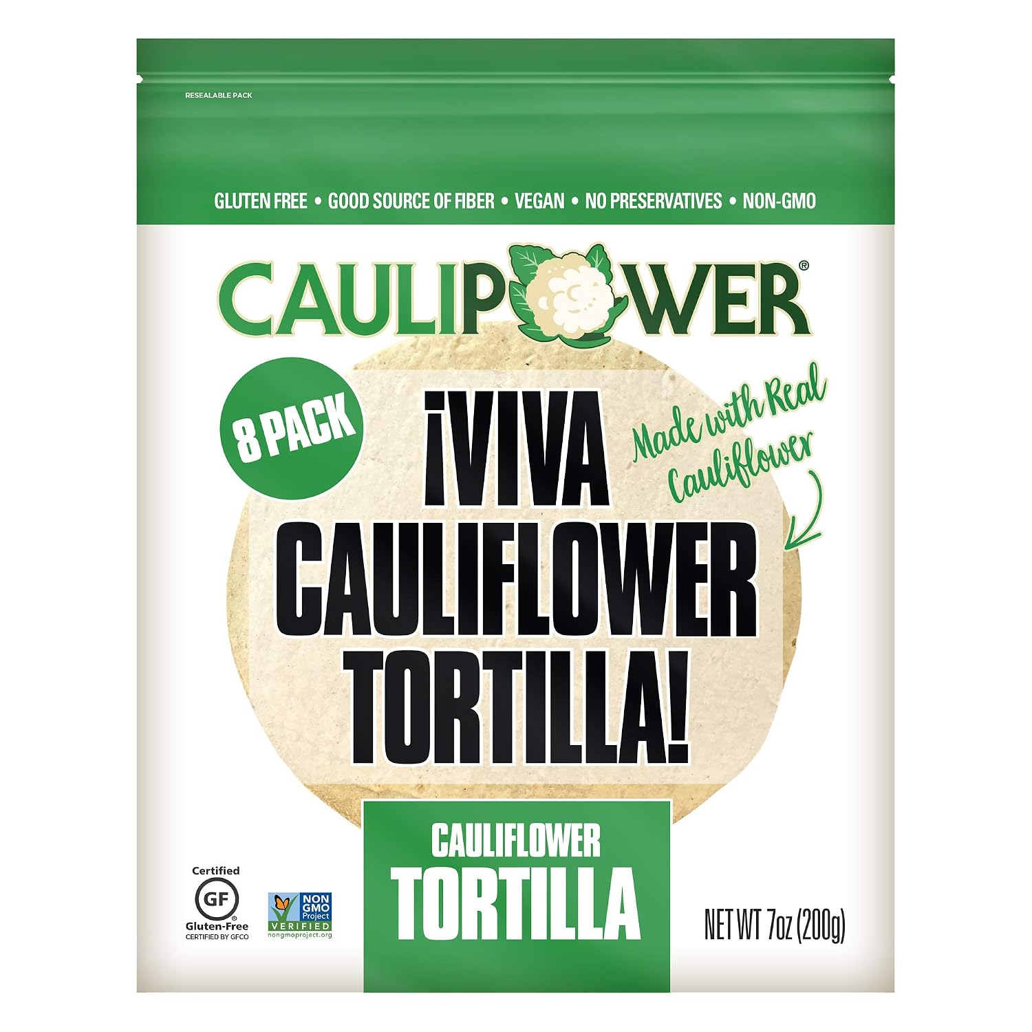 CAULIPOWER Tortillas, 8 Pack, Original 7 Ounce
