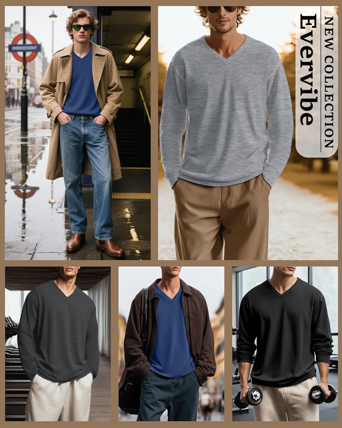 4 Pack Men's Big and Tall Thermal Shirts Fleece V Neck Long Sleeve Underwear Loose Fit Winter Warm Tops - Image 2