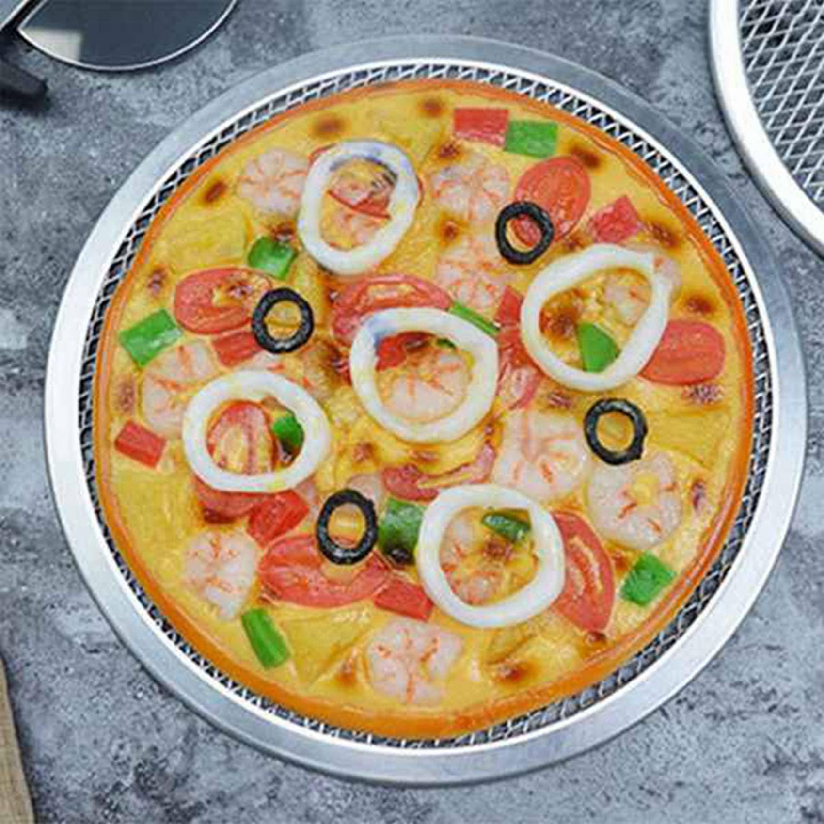 6 confezioni di teglie per pizza in lega di alluminio con fori, 20 cm di grado commerciale, per pizza, pizza, pizza, pizza, pizza, pizza, pizza, pizza, senza cuciture (20 cm, confezione da