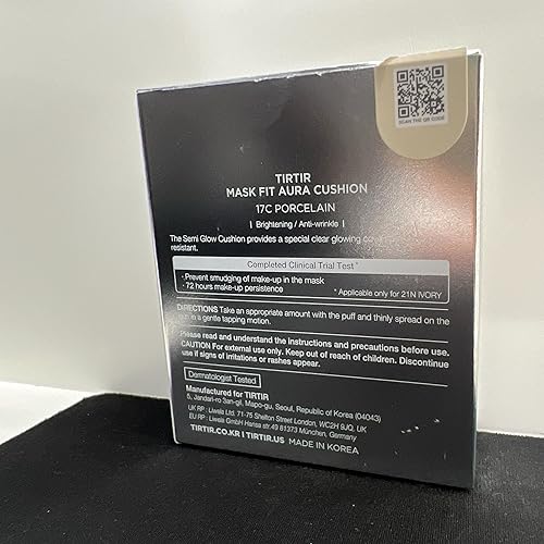 Miniatura 8 de TIRTIR Cojín Aura Glow  Acabado semibrillante, brillo de 72 horas, cobertura construible, piel hidratada, cojín coreano, paquete de 1 (0.63 onzas),