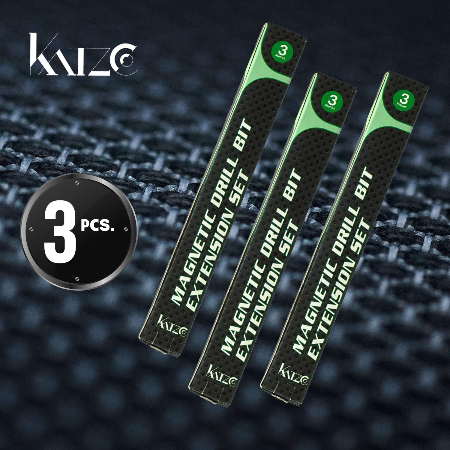 Katzco Magnetic Bit Holder Extensions - 3 Piece Set - 2, 4, and 6 Inch - for Drills, Socket Adapters, Automotive Maintenance, Shops, Mechanics, Household Use, DIY, Repair Work, and More