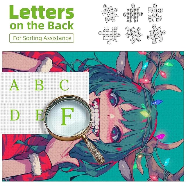 Foto 6 de 6 de Rompecabezas de 1000 Piezas para Adultos con diseño de Chica Anime navideña, Juego práctico, antiestrés