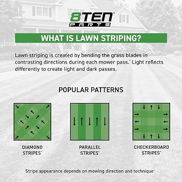 8TEN Lawn Striper Kit for 20-22 Push & Walk Behind Mowers Fillable Striping Roller System Fits Toro MTD Cub Cadet Troy-Bilt Craftsman EGO Lawn-Boy Yard Machines Husqvarna John Deere Honda
