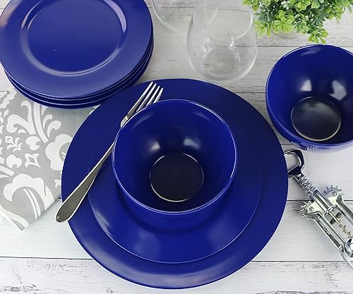 Miniatura 5 de Reston Lloyd Calypso Basics - Plato de ensalada de melamina, juego de 6, color índigo