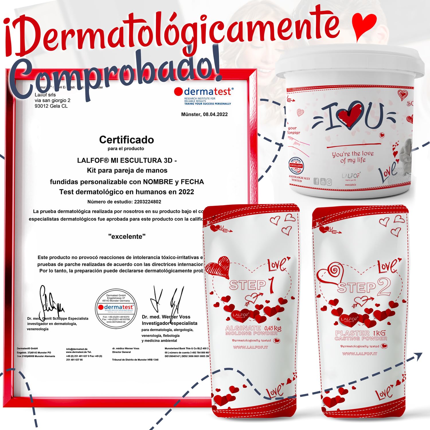 Escultura Manos Pareja Con NOMBRES| Regalos Originales Para Mujer - Regalos originales para hombre | Kit Manualidades Adultos | Regalo personalizado con alginato para moldes| Regalo aniversario pareja