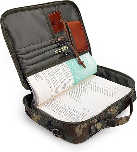 Miniatura 4 de Montana West Fundas para la Biblia para mujeres y hombres con marcapáginas de cuero, funda de transporte para libros, bolsa de iglesia, protector