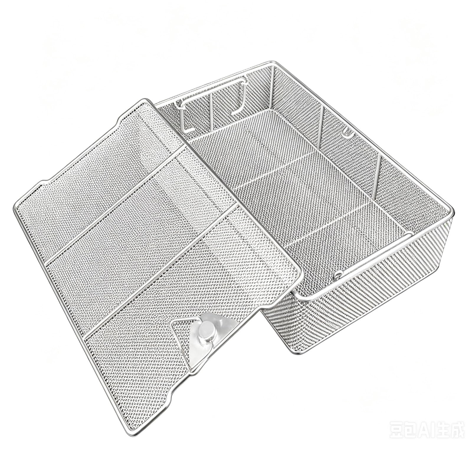 Cesta rectangular de acero inoxidable fácil de limpiar con malla de 3 mm