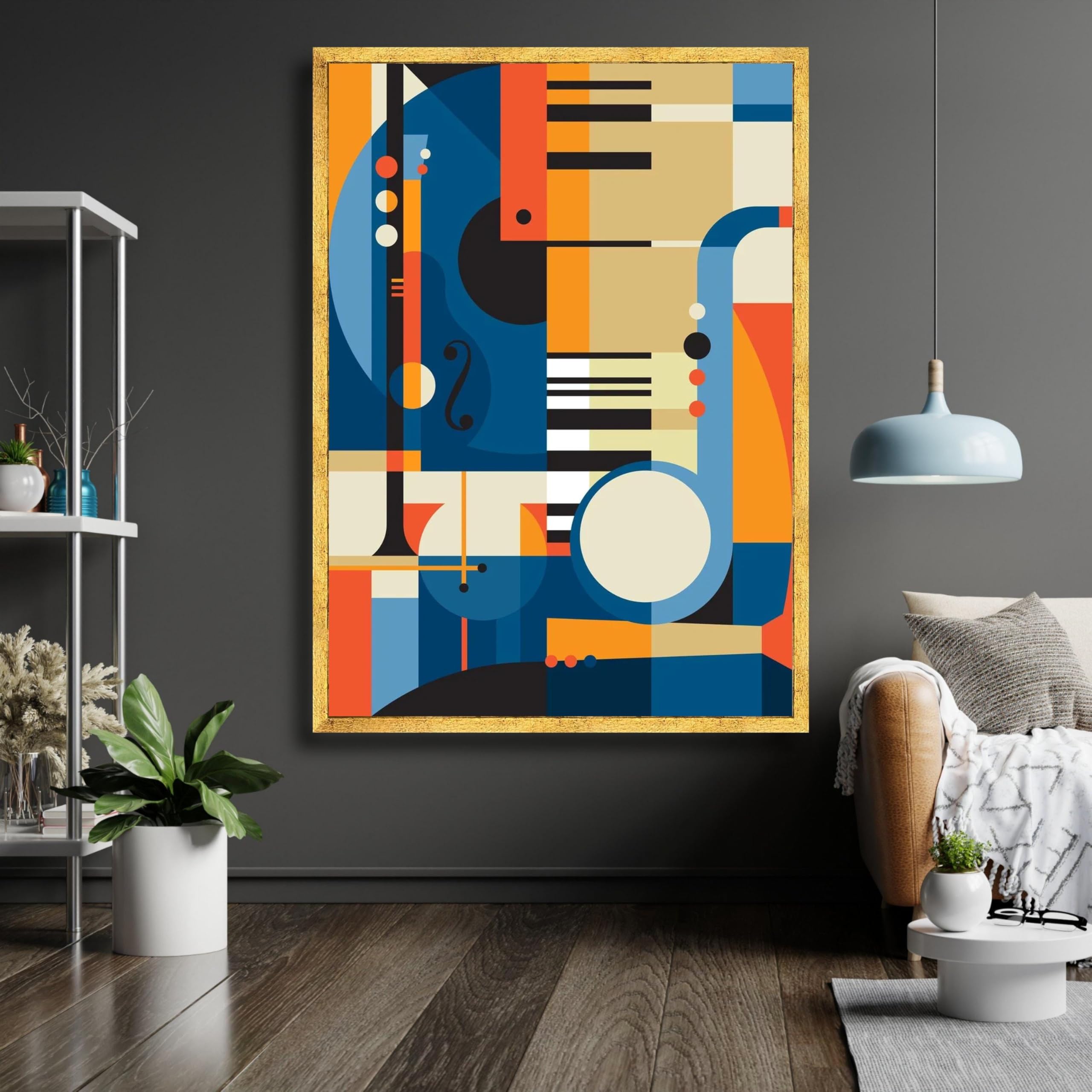 Tableau abstrait sur toile musique pour salon moderne - 8