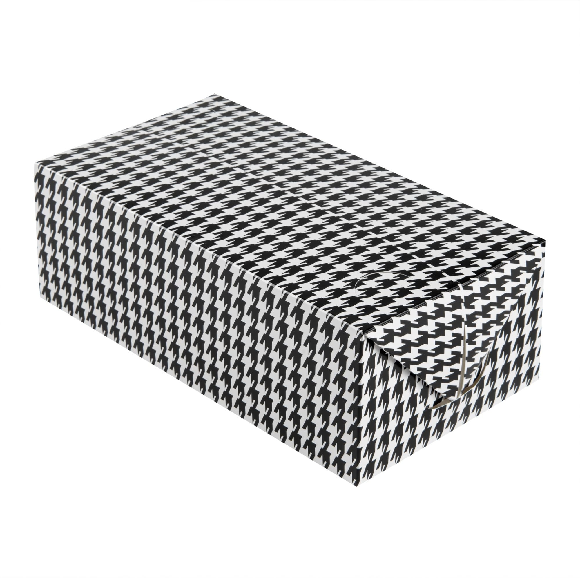 Restaurantware Takeout Lunch Box 400 Count 71 Ounce Paper Spillage Resistant Container Black Houndstooth Design Freezer-Safe Food Box For Catering And Food Trucks