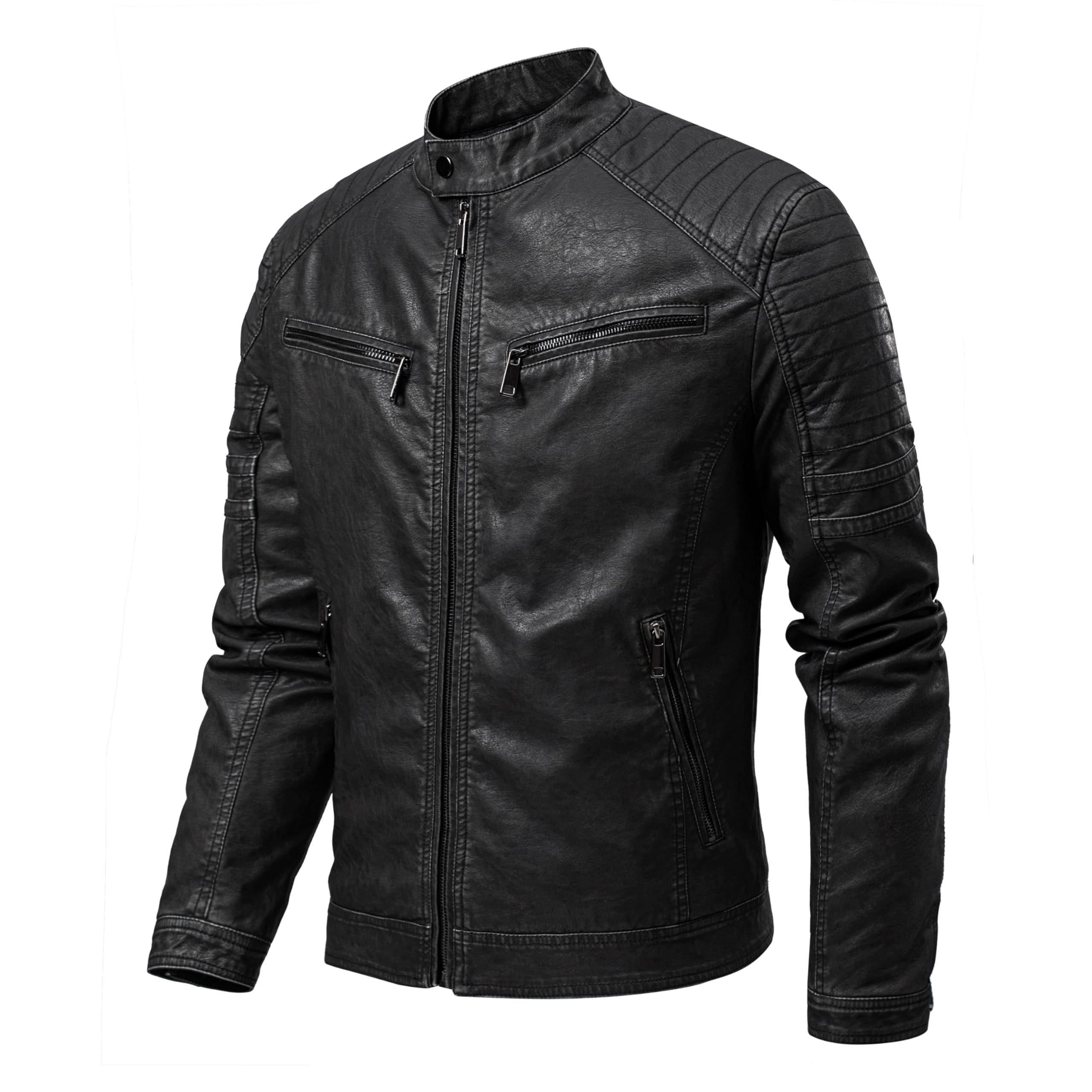 TONY BACKER Giubbotto da Uomo in pelle sintetica da moto Stile Vintage 5205