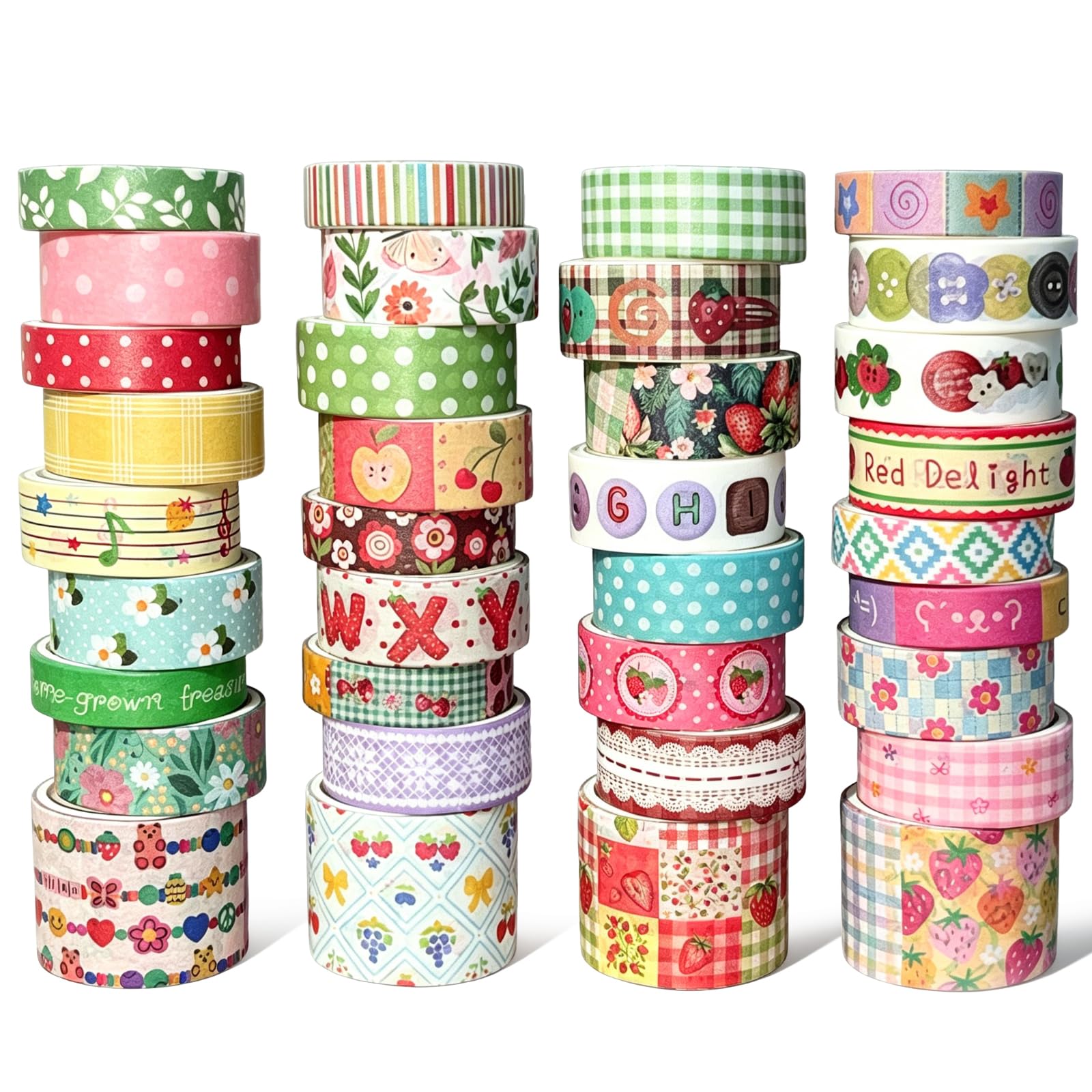 Bomichi Washi Tape Set - 42 Rolls Pink Bows -17