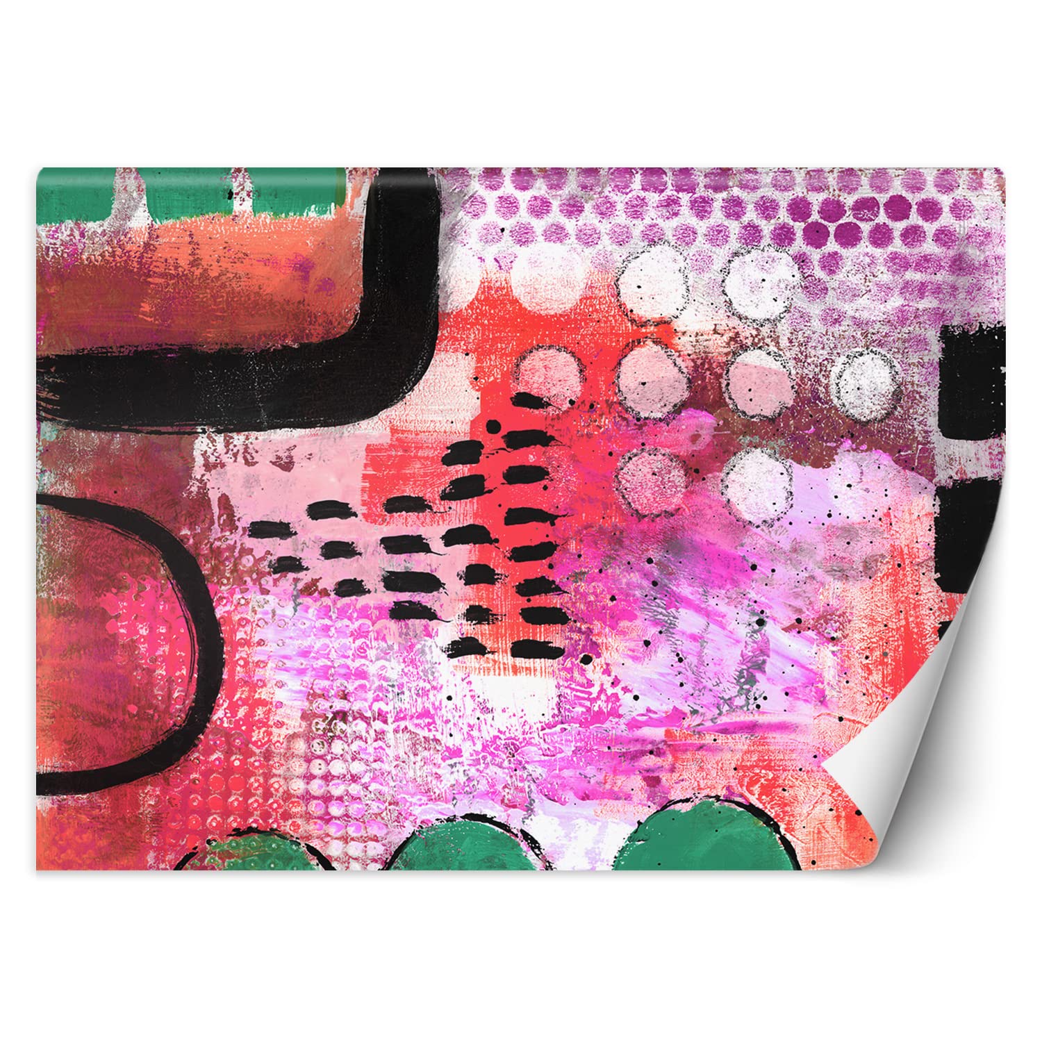 Feeby Fotomurali Poster Gigante Come dipinto Forme geometriche Cerchi 450x315 cm rosa Decorazione Murale Fotografica Gabinetto Per Casa Soggiorno Salone Camera Degli Ospiti Astrazione Struttura