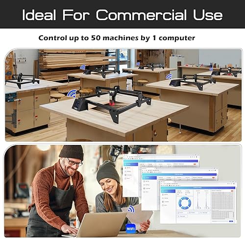 Miniatura 4 de Grabador láser oficial LONGER RAY5, máquina de grabado láser de 10 W con pantalla táctil de 3.5 pulgadas, cortador láser de 60 W para diseño