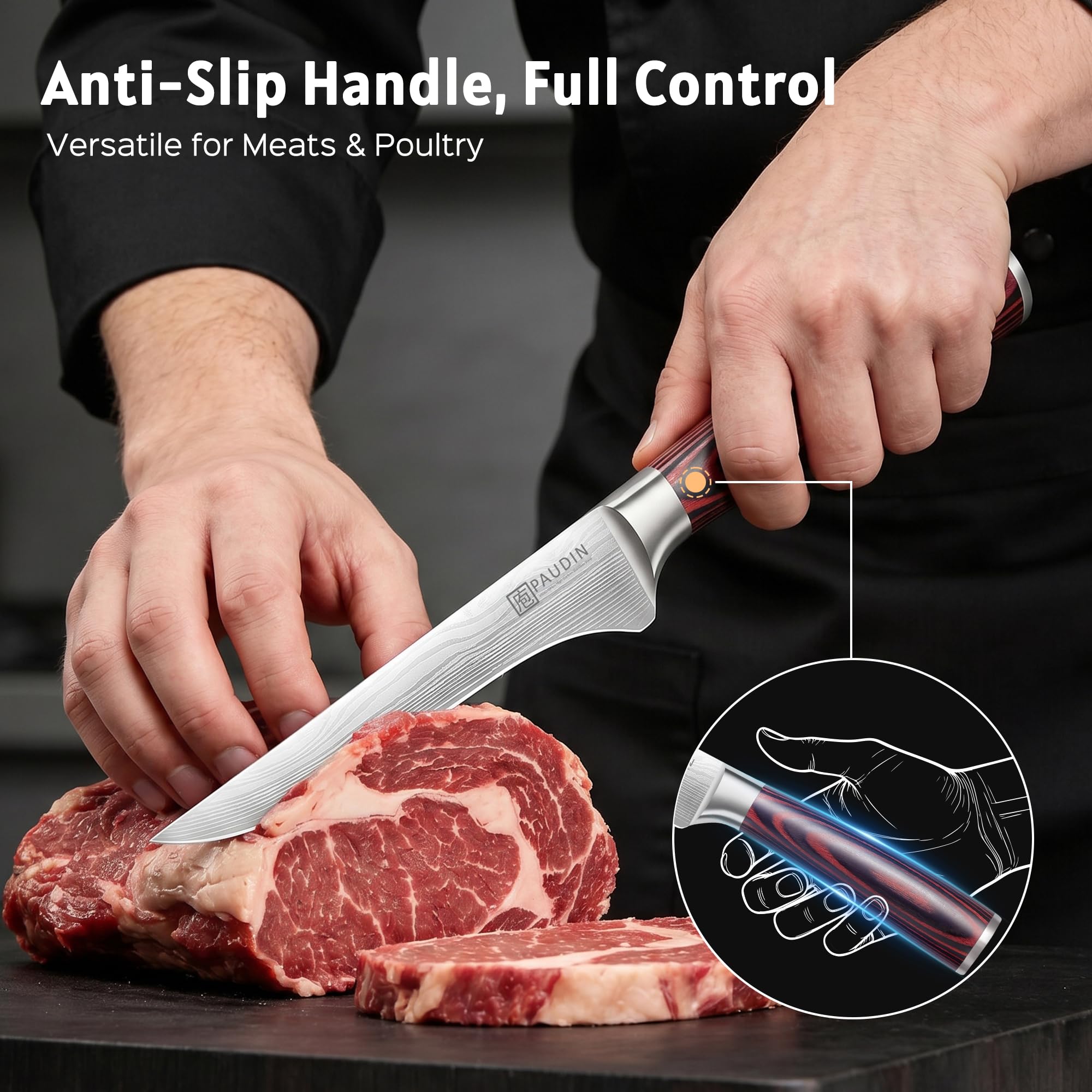PAUDIN Boning Knife - Super Sharp & Durable -5 PAUDIN Boning Knife - Super Sharp & Durable -5
