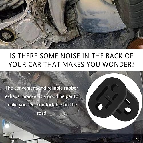 Miniatura 6 de 4 perchas de escape de goma con 2 agujeros, 0.472 pulgadas, ajuste universal para automóvil, camión, SUV, sistema de escape aislador, pieza de