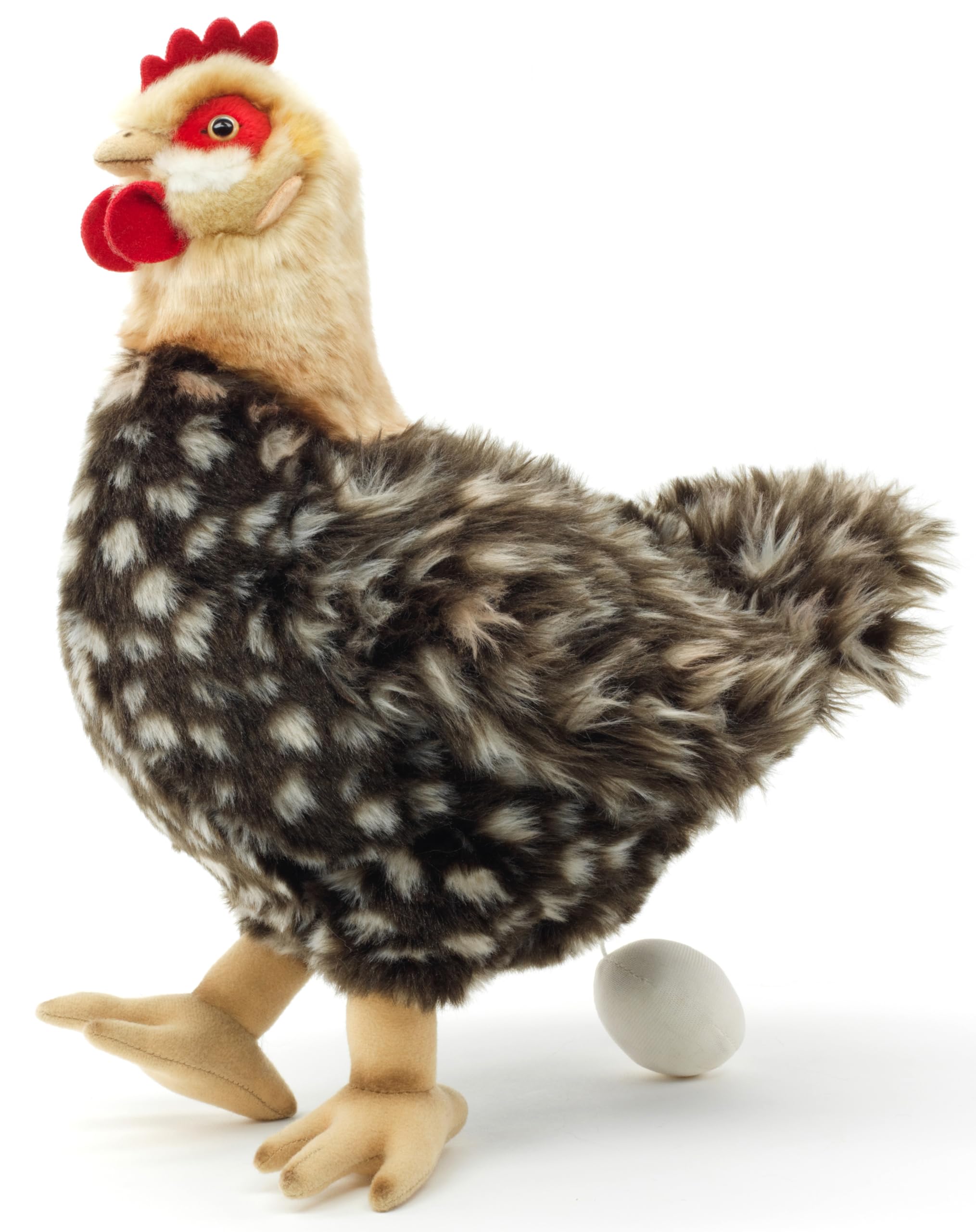 Uni-Toys - Hen with egg - 37 cm (height) - plush chicken, bird - plush toy, cuddly toy