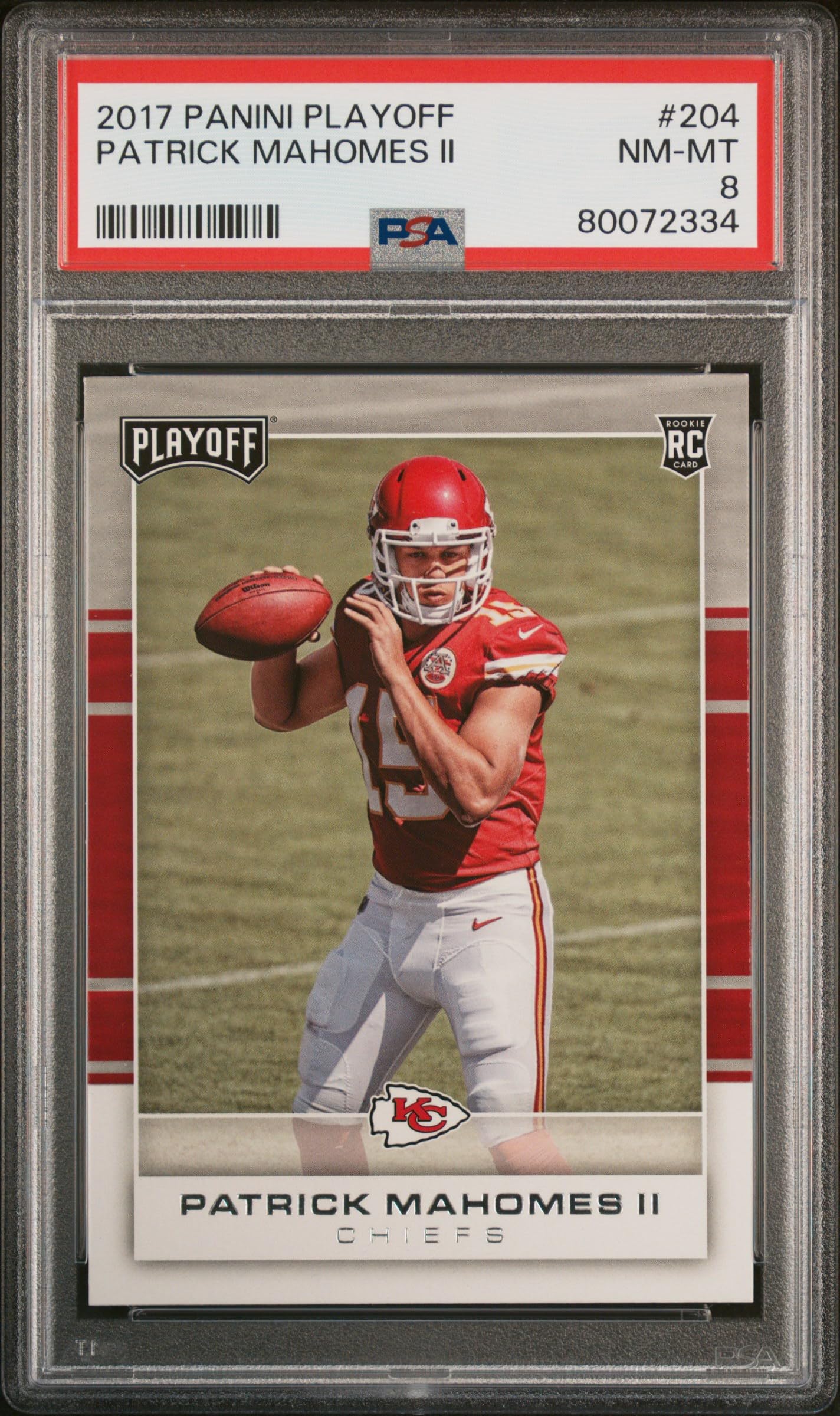Patrick Mahomes 2017 Panini Playoff Football Rookie Card #204 Graded PSA 8 : Collectibles & Fine Art
