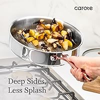 Vista 5 de CAROTE 21pcs Tri-Ply Stainless Steel Cookware Set, Pots and Pans Set, Non Toxic Induction Kitchen Cooking Sets, Cookware Collection, Mirror Polish
