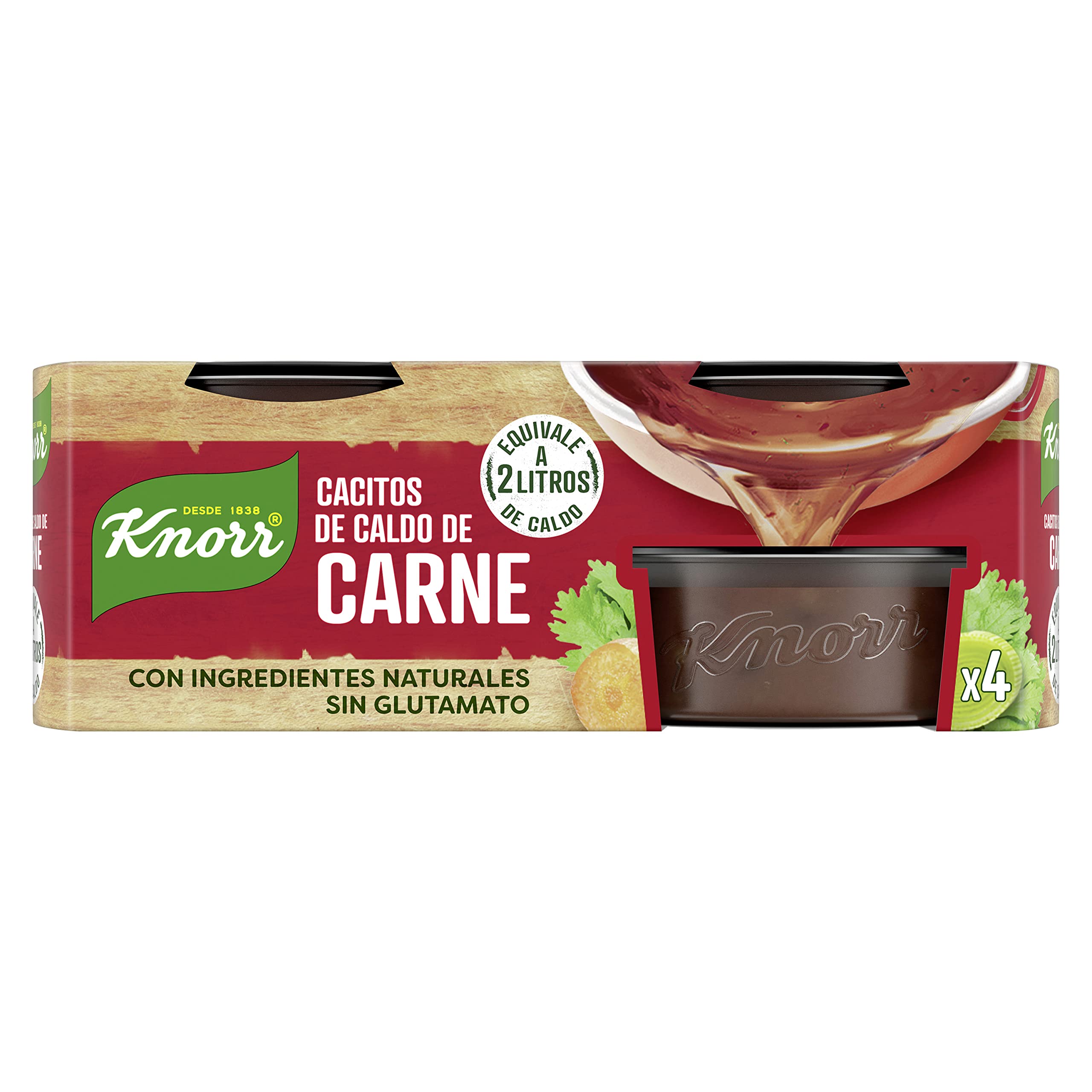 Knorr - Cacitos de caldo carne, 112 g, pack de 8