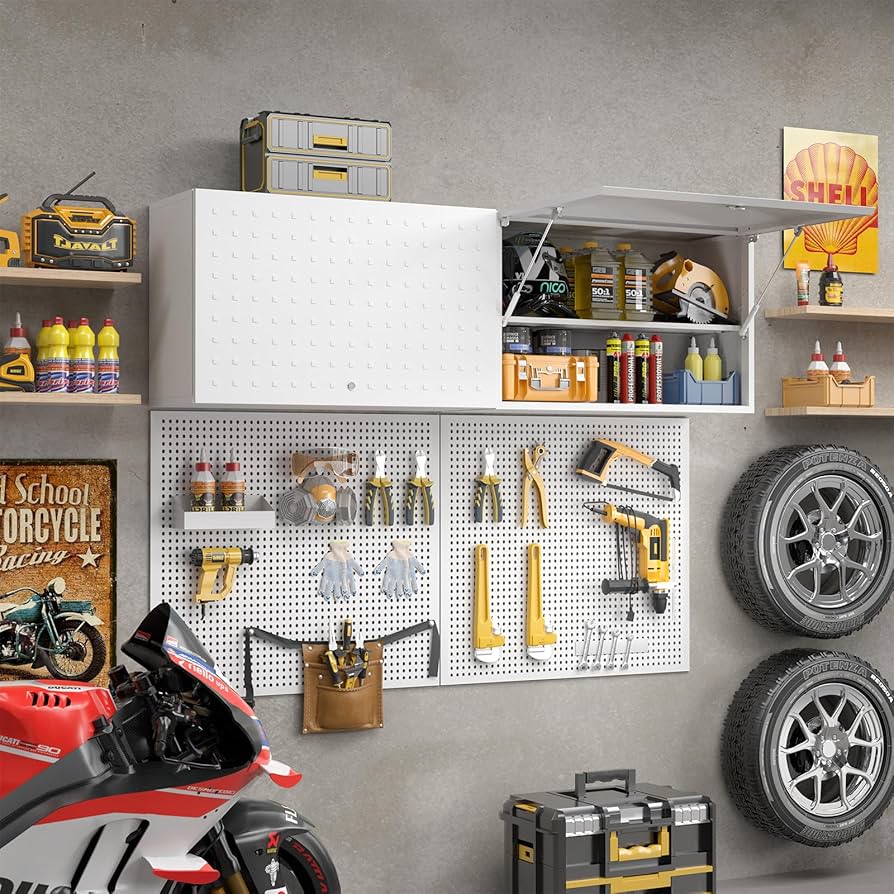 シャビーシック　ウォールキャビネット Amazon.co.jp: メタルガレージウォールキャビネット、ロックドア