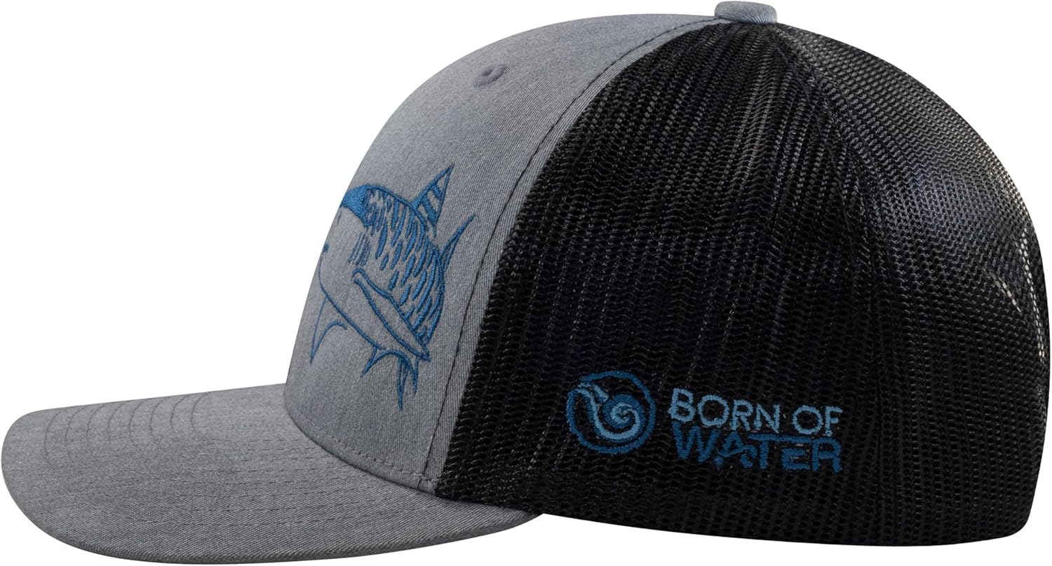 Shark Scuba Diving Trucker Hat: Mens Adjustable Snapback for Fishing, Spearfishing