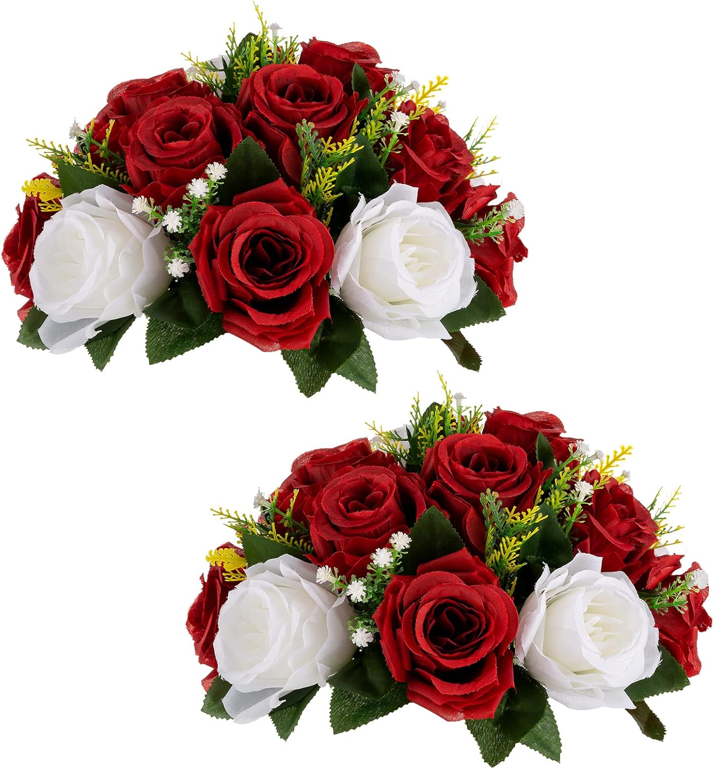 Sziqiqi Red Fake Flowers for Wedding Centerpiece Kissing Flower Balls for Tables Flower Centerpieces Arrangement for Party Road Lead