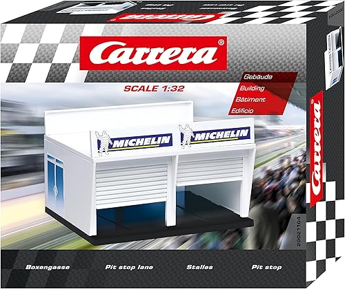 Carrera Pit Stop Lane Double Garage Building escala 132 21104 Blanco